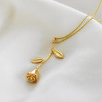 Rose Collier Pendentif