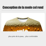 T-shirt à manches courtes à bulles de bière 3D Fashion