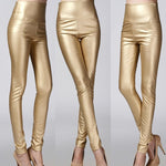 Leggings Sexy en Faux Cuir avec Doublure pour Femmes
