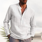 Chemise en lin col V