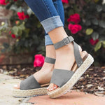 Peep Toe Sandales Compensées
