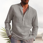 Chemise en lin col V