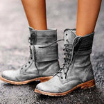 Ciaovie™ Bottes Martin Rétro à Lacets