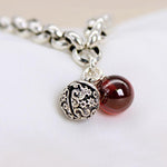 Bracelet Grelot avec Grenat Rouge