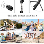 Ciaovie™ Selfie Trépied, Bluetooth Selfie Stick 3 en 1