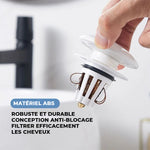Drain de rebond escamotable pour évier en céramique