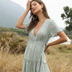 Robe bohème à encolure en V