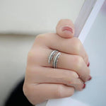 Bague Ouverte en Forme de Plume Vintage