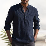Chemise en lin col V