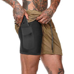 Shorts de Sport à Double Couche pour Hommes