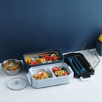 Boîte à lunch portable à trois empilables