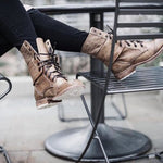 Ciaovie™ Bottes Martin Rétro à Lacets