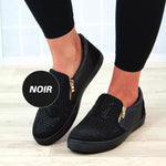 Ciaovie™ Mocassins Plats à Enfiler en Cuir PU