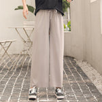 Pantalon Large en Soie de Glace Femme Taille Haute