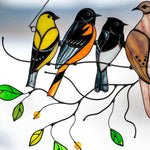 Tentures de vitrail oiseaux 🎁Promotion de la fête des mères🐦