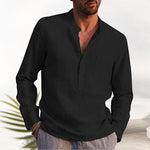 Chemise en lin col V