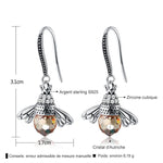 Boucles d'Oreilles "Abeille Dansante" en Argent Sterling