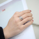 Bague Ouverte en Forme de Plume Vintage