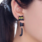 Boucles d'Oreilles Uniques Chat Yeux Jaunes