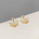 Boucles d'oreilles Ménisque Géométrique en Strass et Perles