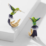 Boucles d'Oreilles en Forme de Colibri Délicates