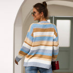 Ciaovie™ Pull Ras du Cou à Rayures Mode Automne pour Femmes
