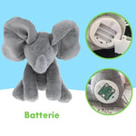 Éléphant en peluche, jeu de cache-cache électrique