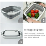 Ciaovie™ Planche à Découper Pliante Avec Bac à Vaisselle