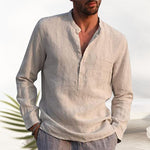 Chemise en lin col V