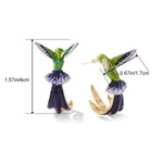 Boucles d'Oreilles en Forme de Colibri Délicates