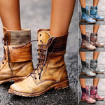 Ciaovie™ Bottes Martin Rétro à Lacets