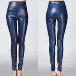 Leggings Sexy en Faux Cuir avec Doublure pour Femmes