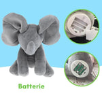 Éléphant en peluche, jeu de cache-cache électrique