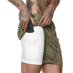 Shorts de Sport à Double Couche pour Hommes