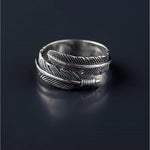Bague Ouverte en Forme de Plume Vintage