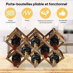 Porte-bouteilles en bois pliable