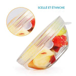Couvercle Alimentaire en Silicone Extensible, Kit de 6 Pièces