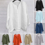 T-shirt Uni En Coton Et Lin