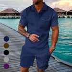 Ensemble de Polo Imprimé Décontracté pour Homme