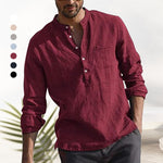 Chemise en lin col V