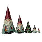 Poupées gigognes en bois gnome scandinave faites à la main (5 pièces)