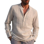 Chemise en lin col V