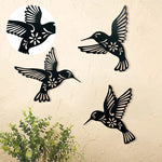🐦Lot de 3 décorations murales en métal Colibri