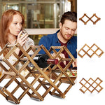 Porte-bouteilles en bois pliable