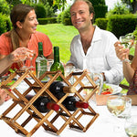 Porte-bouteilles en bois pliable