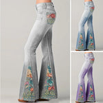 Pantalon large à imprimé floral ombré à la mode
