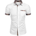 Chemise d'été décontractée à col à carreaux pour homme